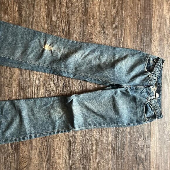 Marc Jacobs Blue Distressed Boot Cut Woman's Jeans Size 27 06 Medium - Picture 5 of 6